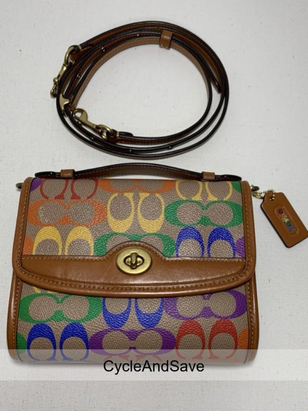 Coach Colorful Canvas Crossbody Bag with Reversible Strap